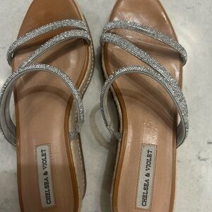 Chelsea & Violet Glittering Silver Sandals